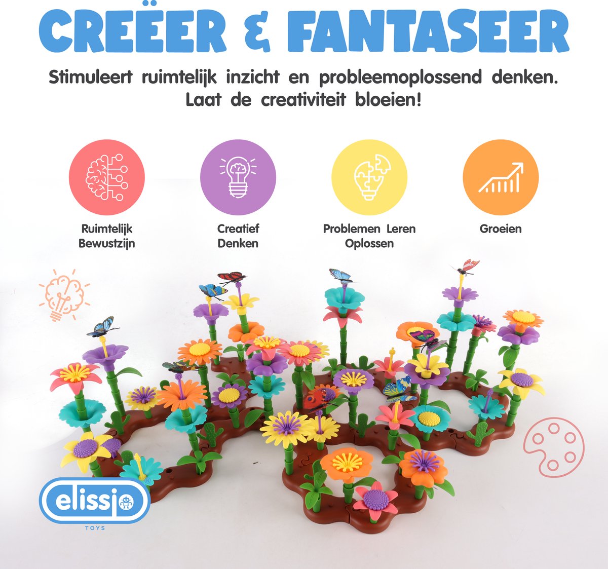 Elissio® Bloemen Bouwset – 224 Stuks