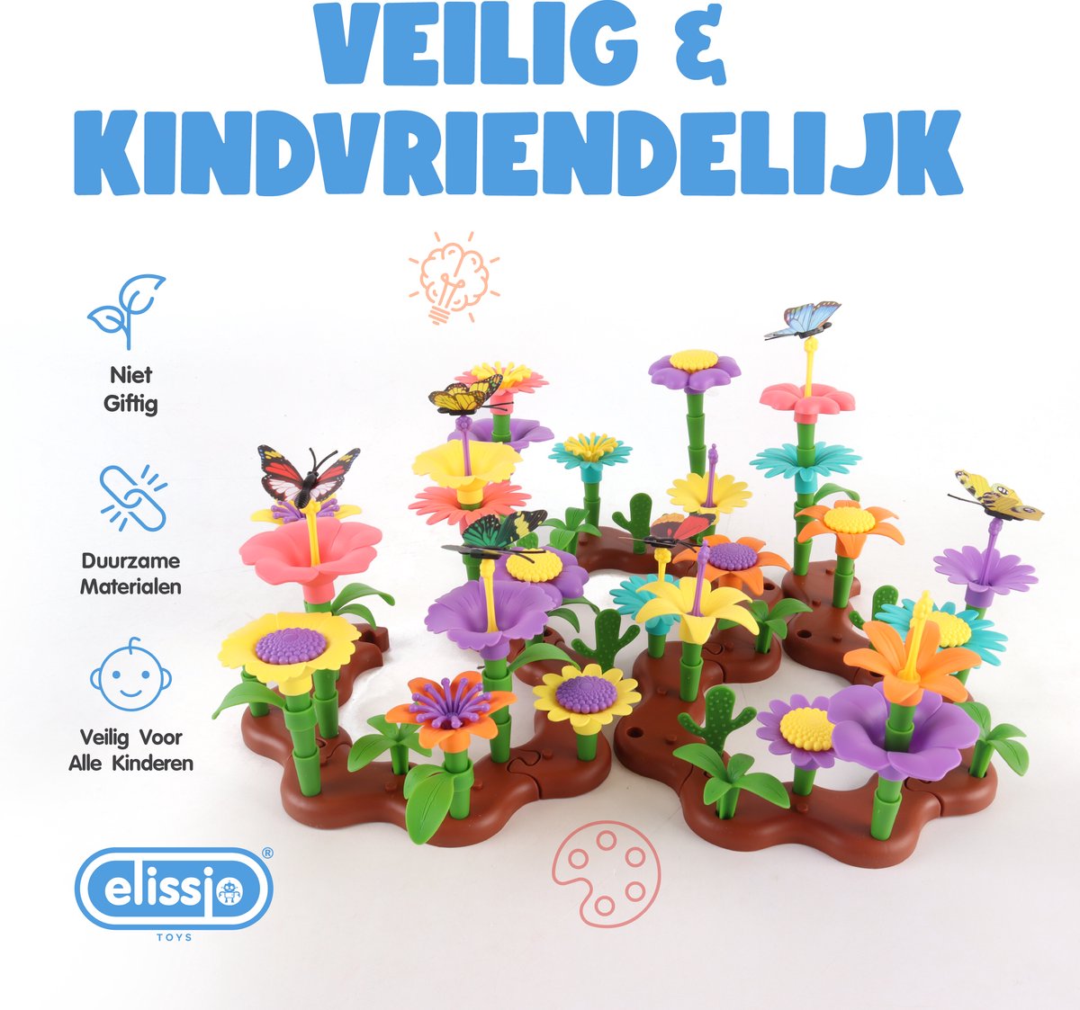 Elissio® Bloemen Bouwset – 144 Stuks