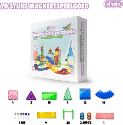 Elissio® Magnetische Racebaan – 70 Stuks