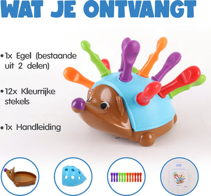 Elissio® Montessori Fijne Motoriek Egel – Blauw