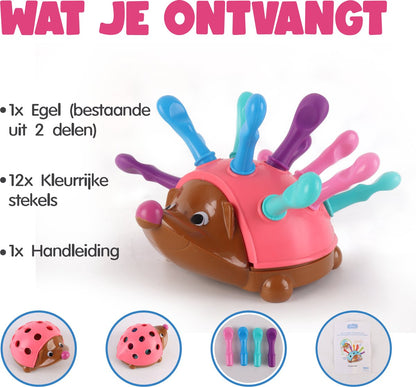 Elissio® Montessori Fijne Motoriek Egel – Roze