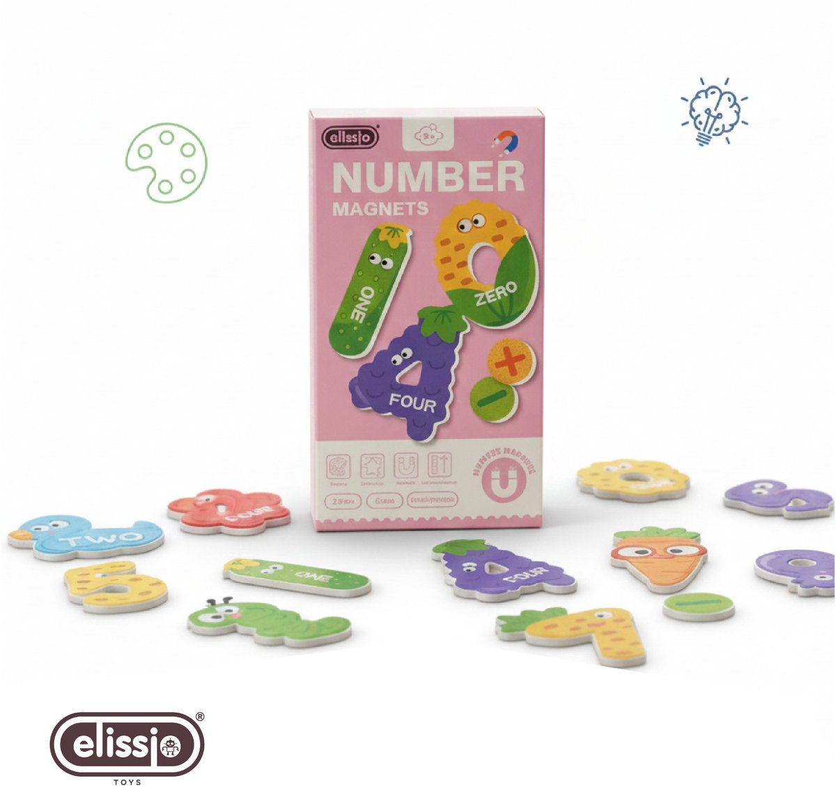 Elissio® Magnetische Cijfers – 0-9 met Symbolen