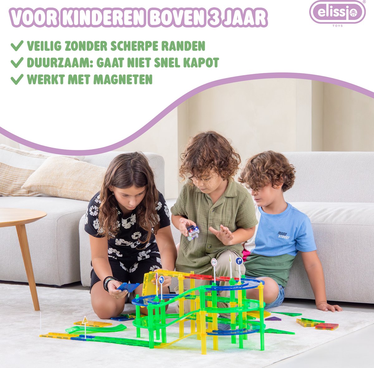 Elissio® Magnetische Racebaan – 70 Stuks