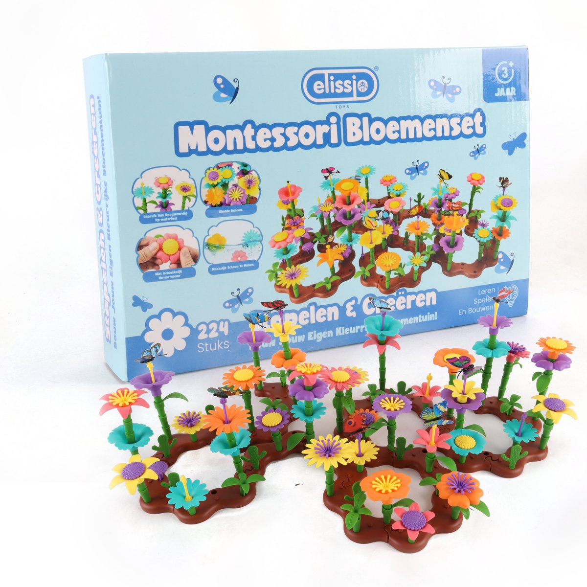 Elissio® Bloemen Bouwset – 224 Stuks