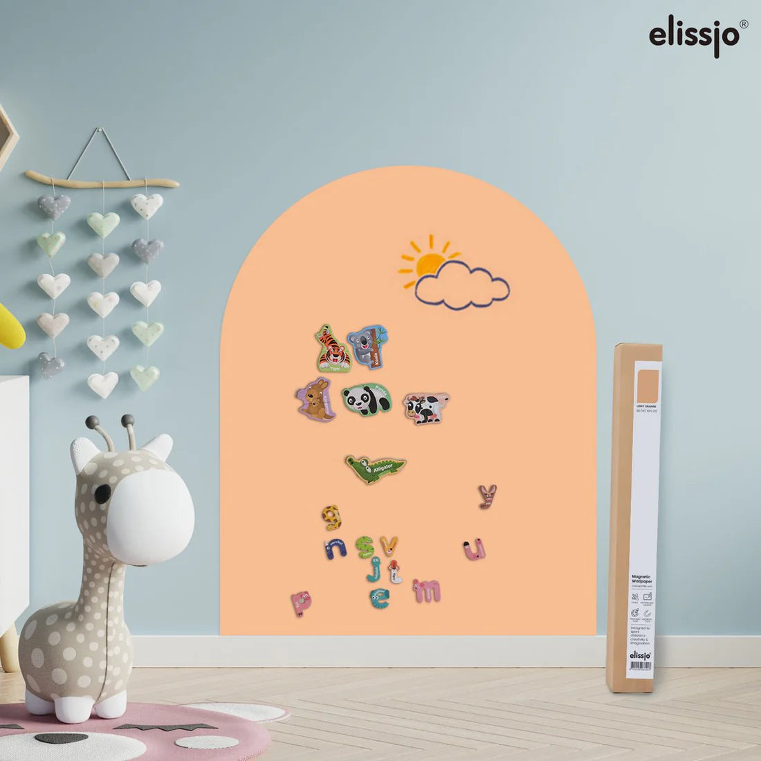 Elissio® Magneticoo Muursticker Boog 100x80 cm – Perzikoranje