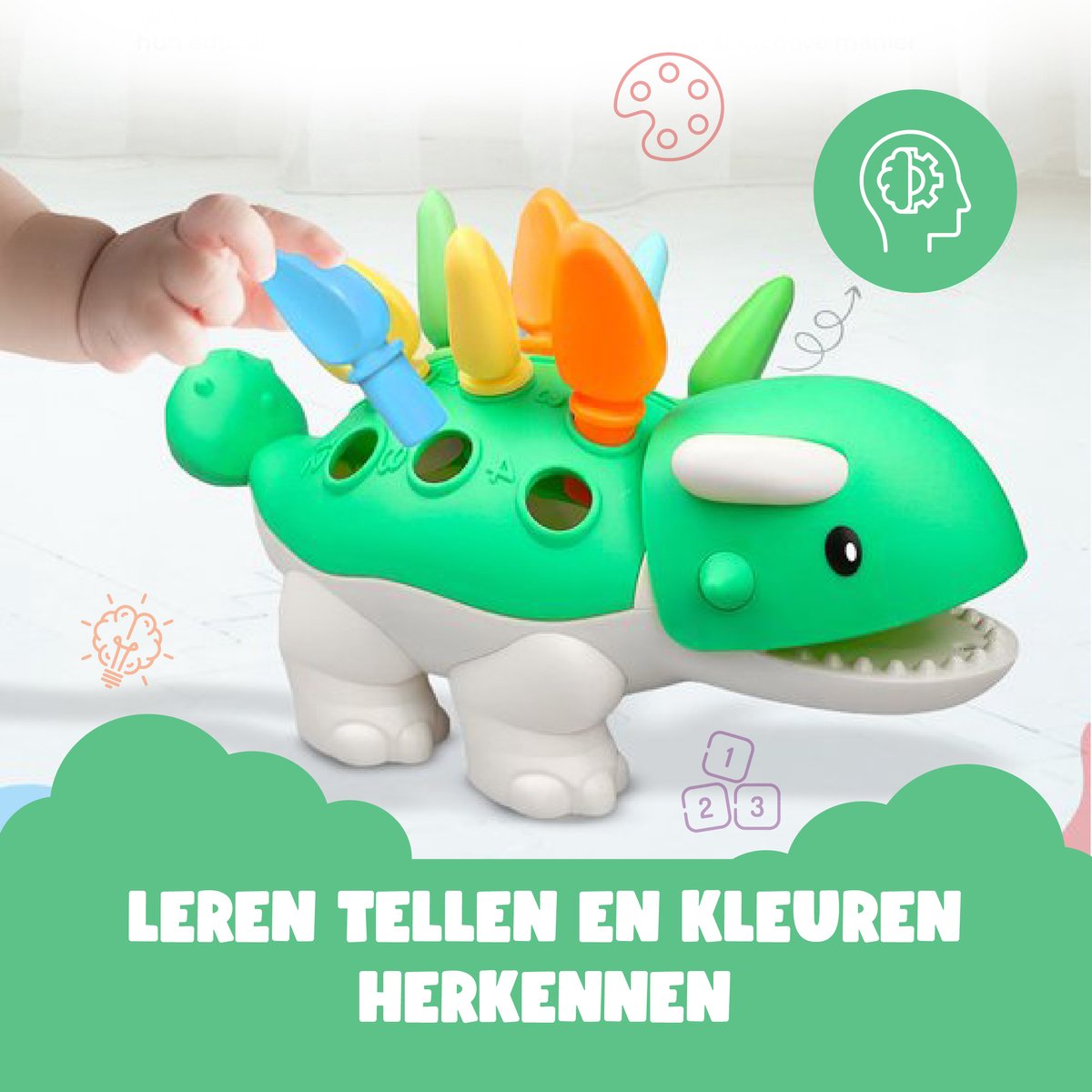 Elissio® Montessori Sensorische Dinosaurus – Fijne Motoriek