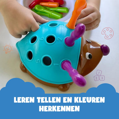 Elissio® Montessori Fijne Motoriek Egel – Blauw