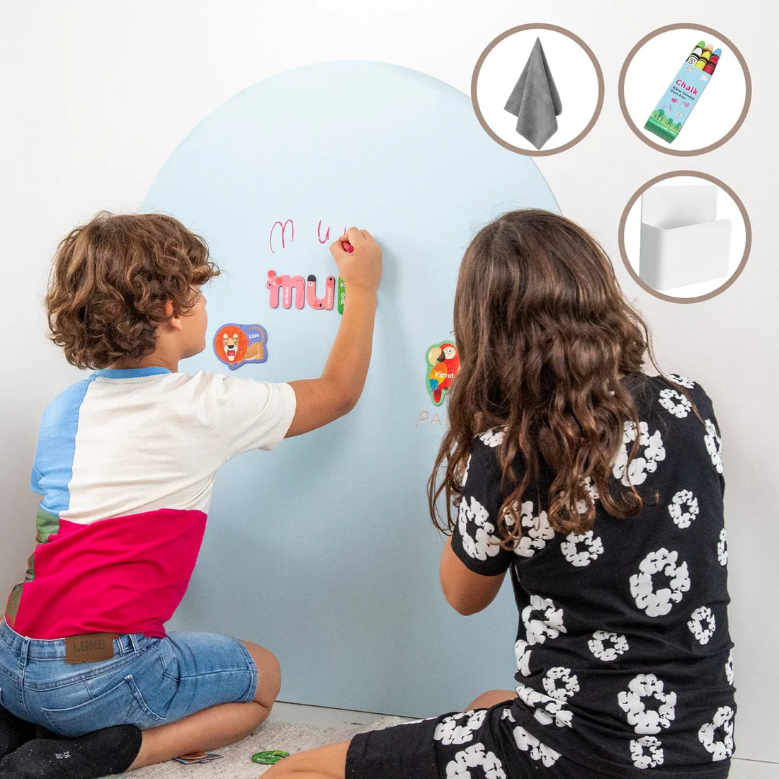 Elissio® Magneticoo Muursticker Boog 100x80 cm – IJsblauw