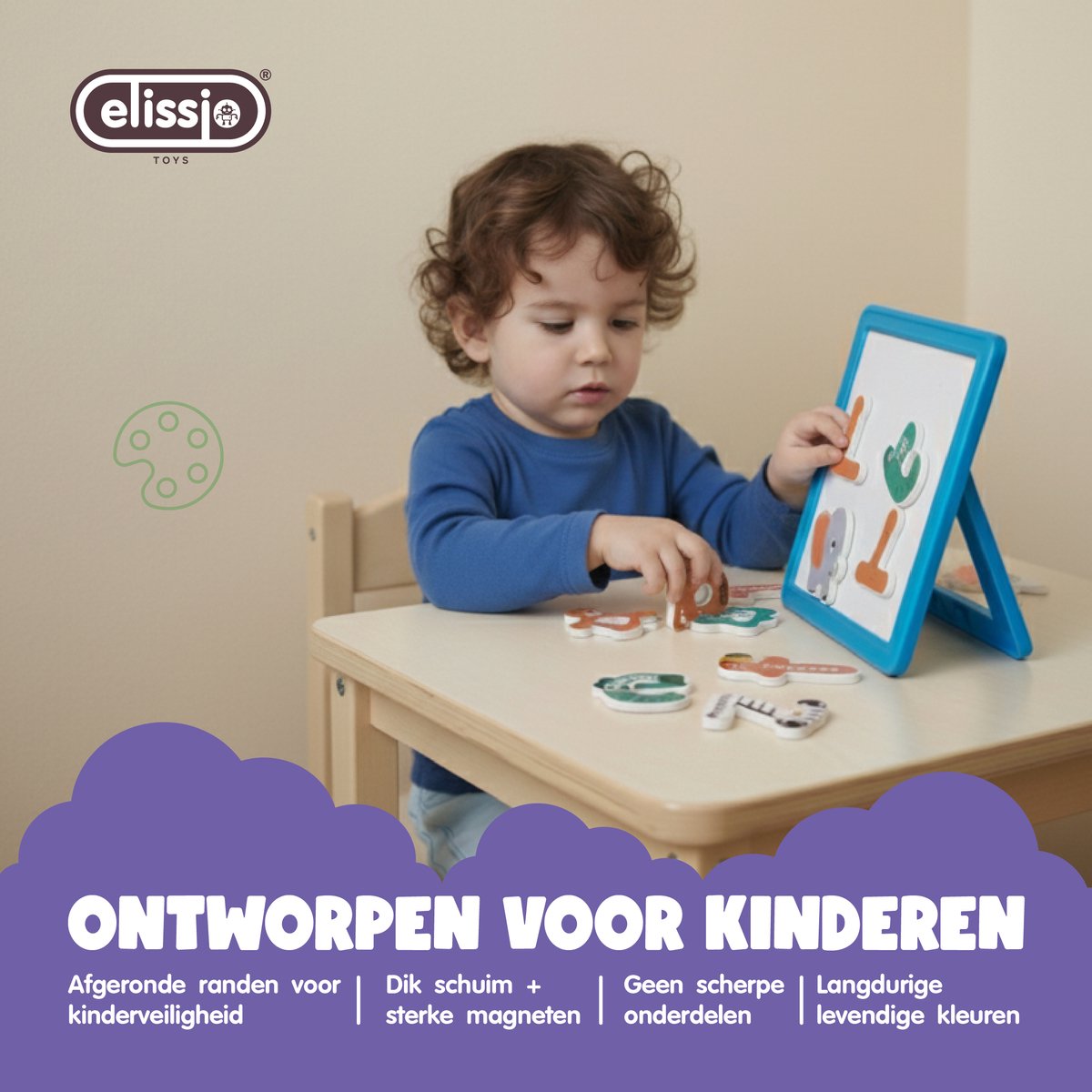 Elissio® Magnetische Dierenletters – 26 Stuks