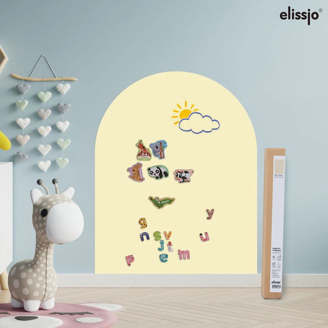 Elissio® Magneticoo Muursticker Boog 100x80 cm – Lichtgeel