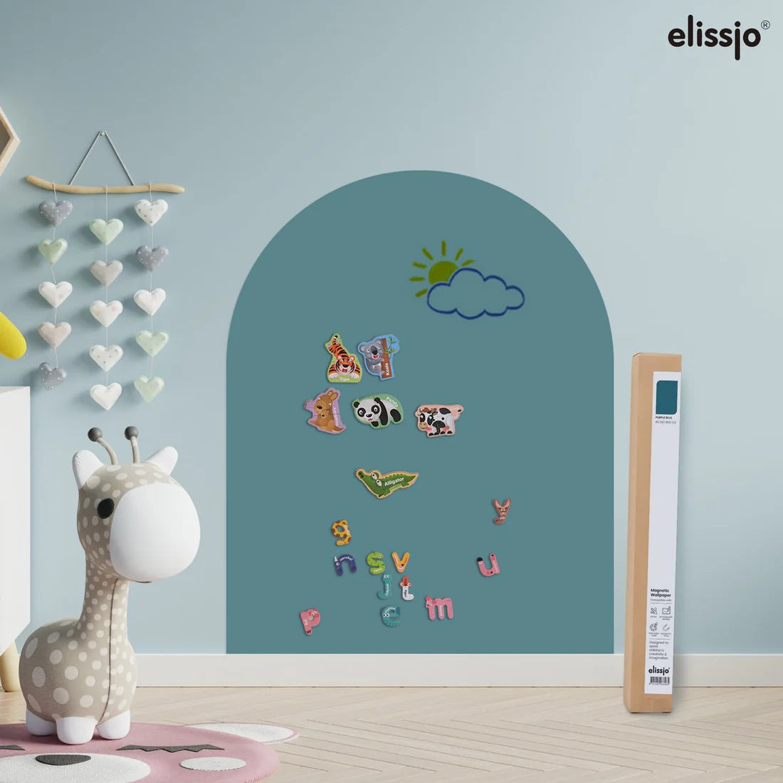 Elissio® Magneticoo Muursticker Boog 100x80 cm – Turquoise