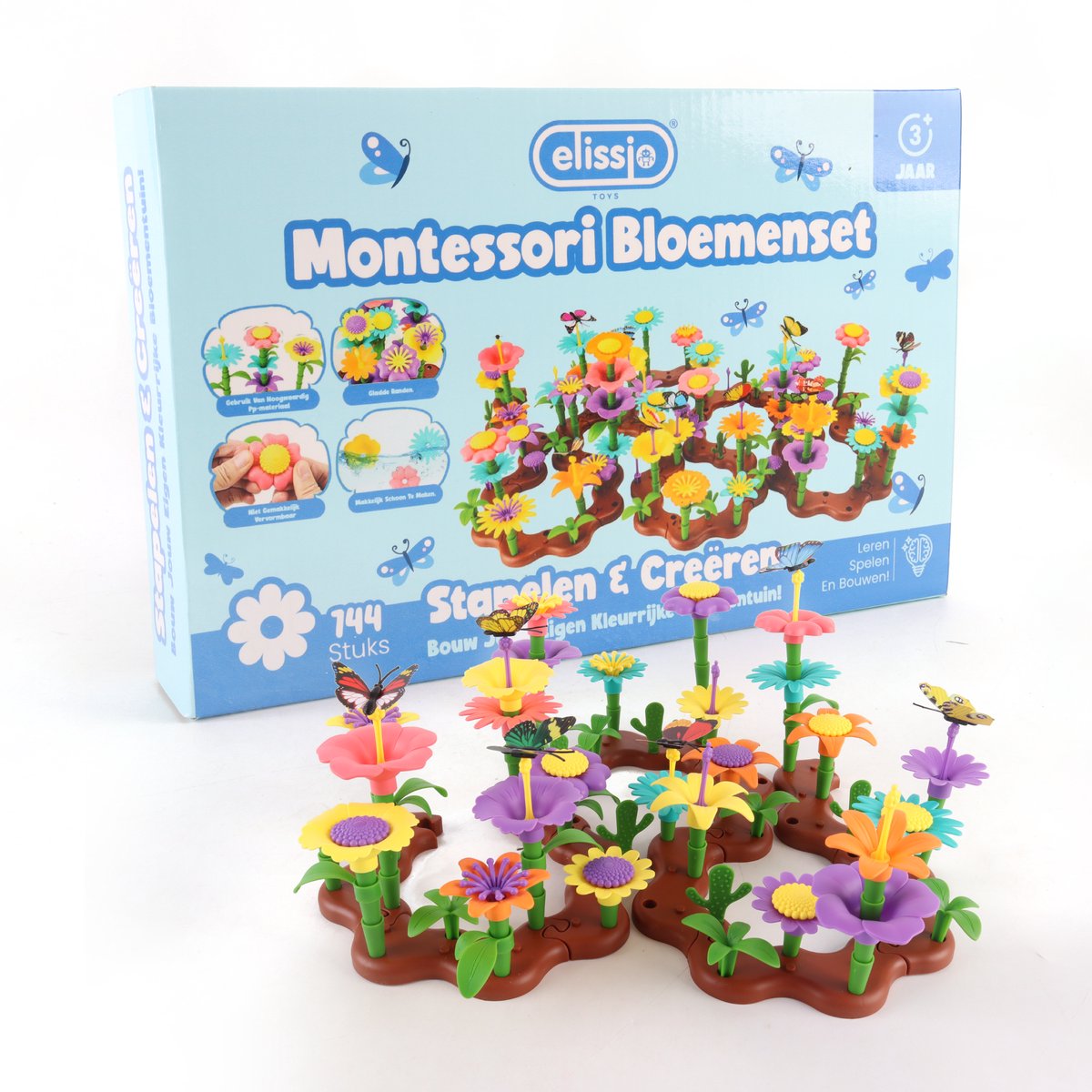 Elissio® Bloemen Bouwset – 144 Stuks